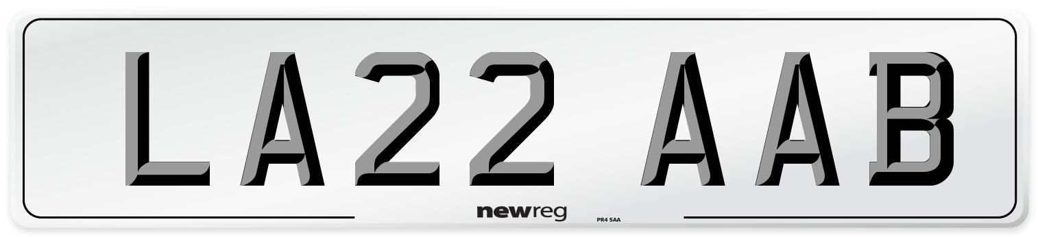 LA22 AAB Number Plate from New Reg